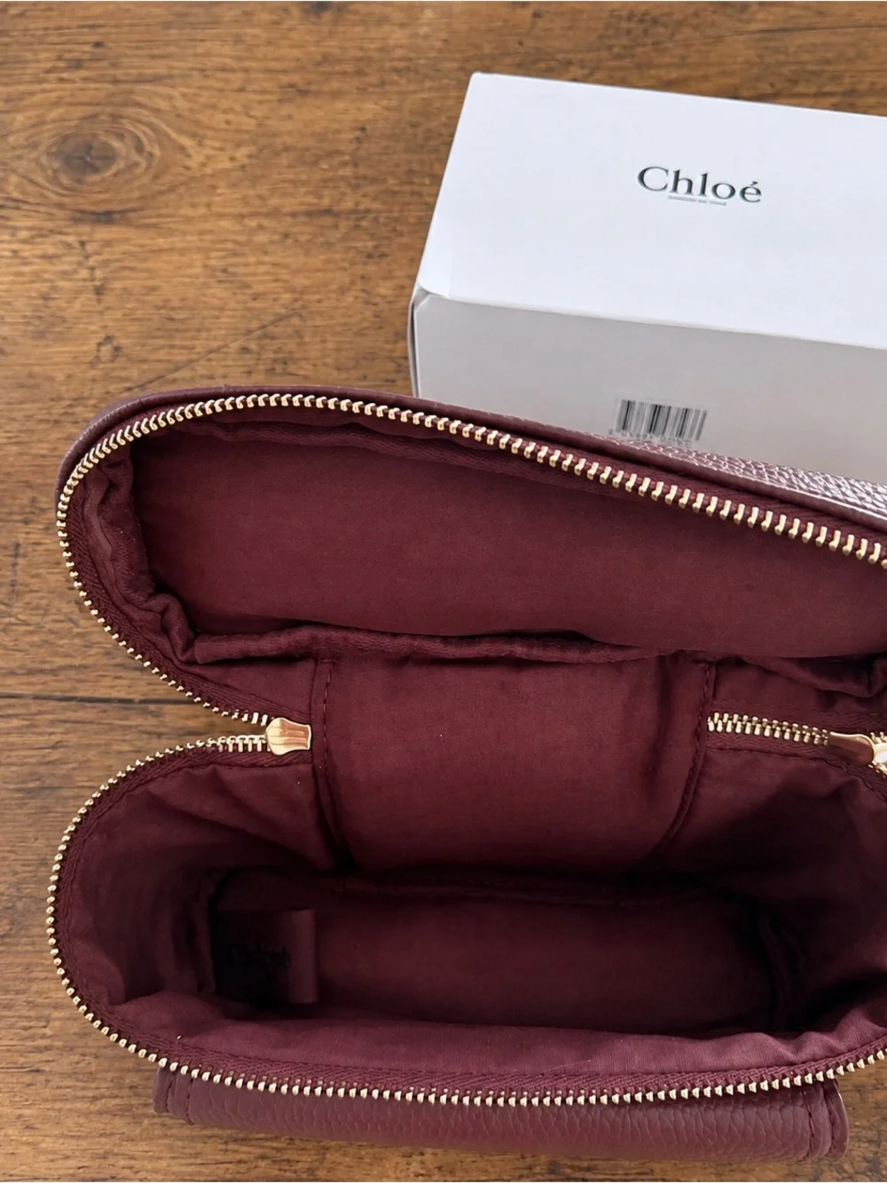 Chloé Parfums Burgundy Cosmetic Train Case NIB